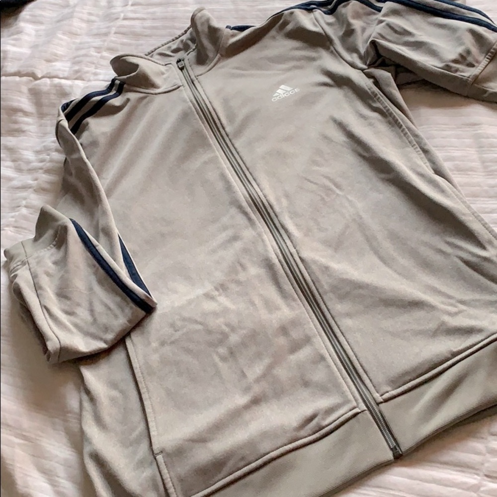Men’s Adidas zip up, size Large, never worn, gray